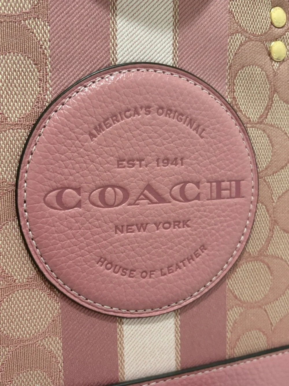 Coach Dempsey Signature Jacquard Mini Satchel (Pink) - Picture 13 of 17